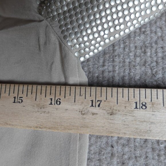 St.John Womens Top 2 Beige Metallic Silk Blend Short Sleeve - Picture 2 of 9